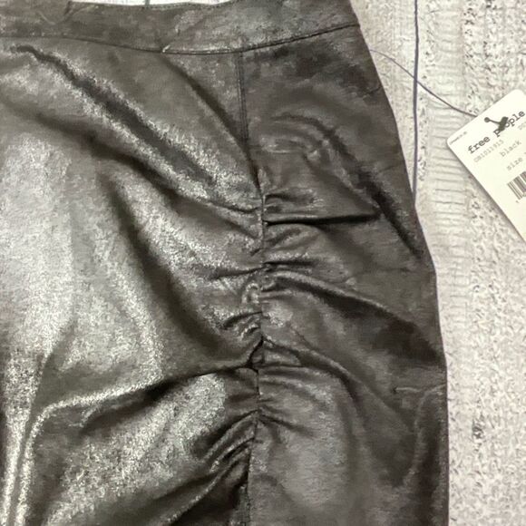 FREE PEOPLE Faux Suede Rumi Ruched Mini Skirt - Picture 2 of 6